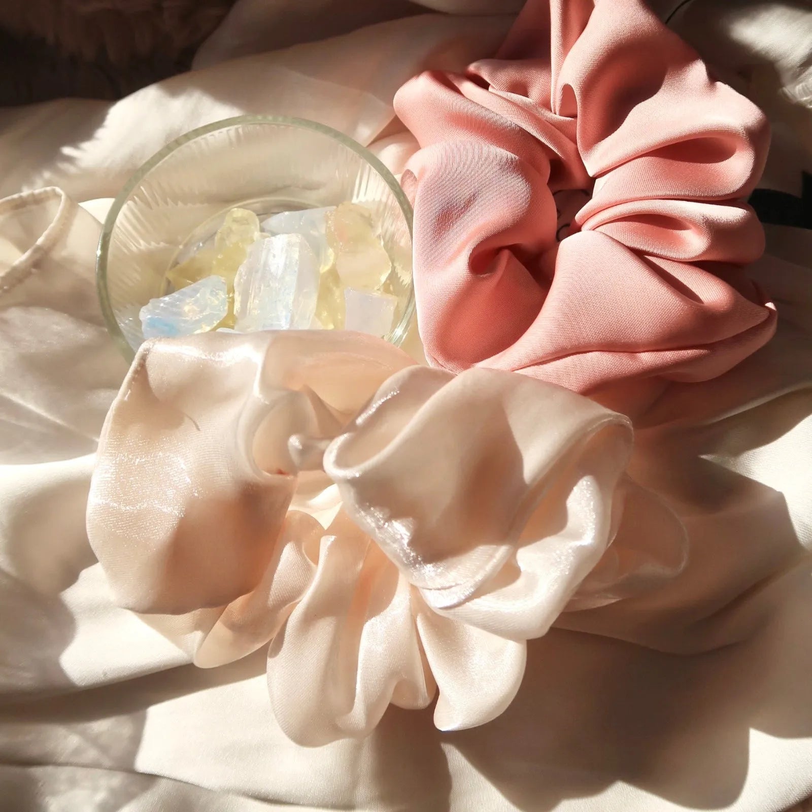 Blush Silky Hair Scrunchie - Flowy Mind